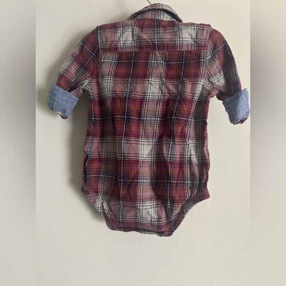 2pc OshKosh B'gosh Plaid One Piece Bodysuit Romper & Pants Outfit - Picture 3 of 7